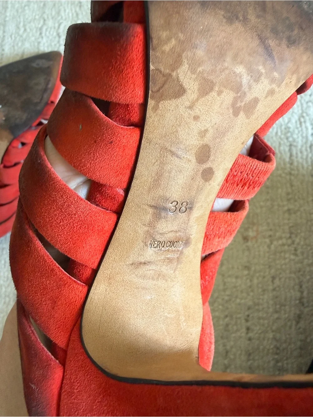 Alexander Wang Red Suede Strappy Pointed-Toe High Heels